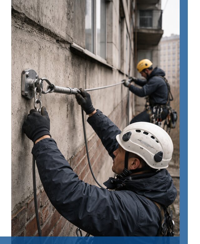 Монтаж анкерных линий в Пушкине от 3245 р. | ВЫСОТНИК-Пшн